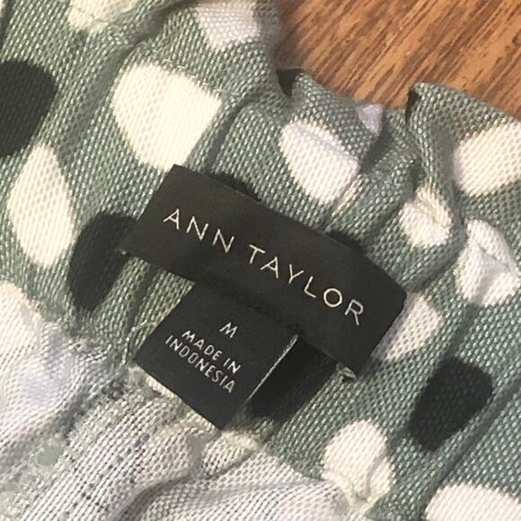 Ann Taylor The Easy Ankle High Rise Tapered Leg Polka Dot Pants Size Medium - Picture 14 of 14